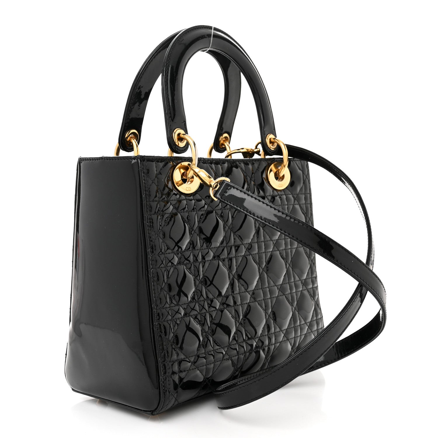 Christian Dior Patent Cannage Medium Lady Dior Black 3 of 12
