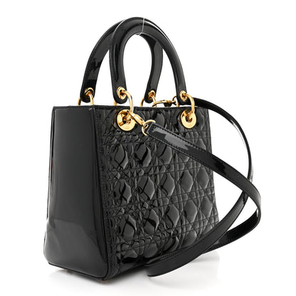 Christian Dior Patent Cannage Medium Lady Dior Black 3 of 12