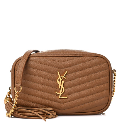 Saint Laurent Grain De Poudre Matelasse Monogram Mini Lou Camera Bag Dark Natural 1 of 11