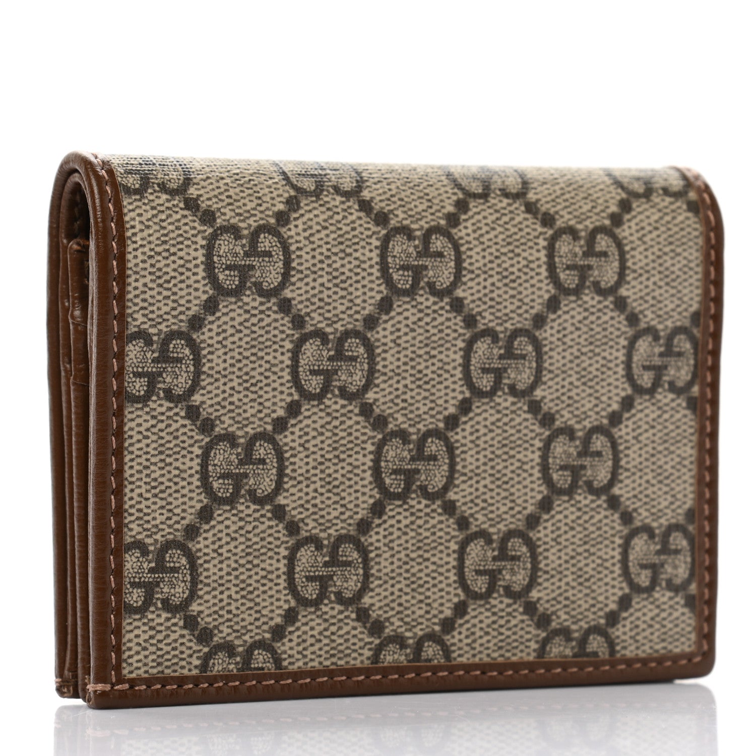 Gucci GG Supreme Monogram Horsebit 1955 Card Case Wallet Beige Ebony Brown Sugar 3 of 8