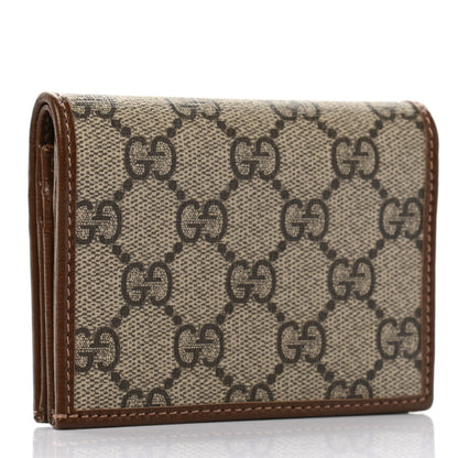 Gucci GG Supreme Monogram Horsebit 1955 Card Case Wallet Beige Ebony Brown Sugar 3 of 8
