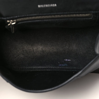 Balenciaga Grained Calfskin Small Hourglass Top Handle Bag Black 8 of 12