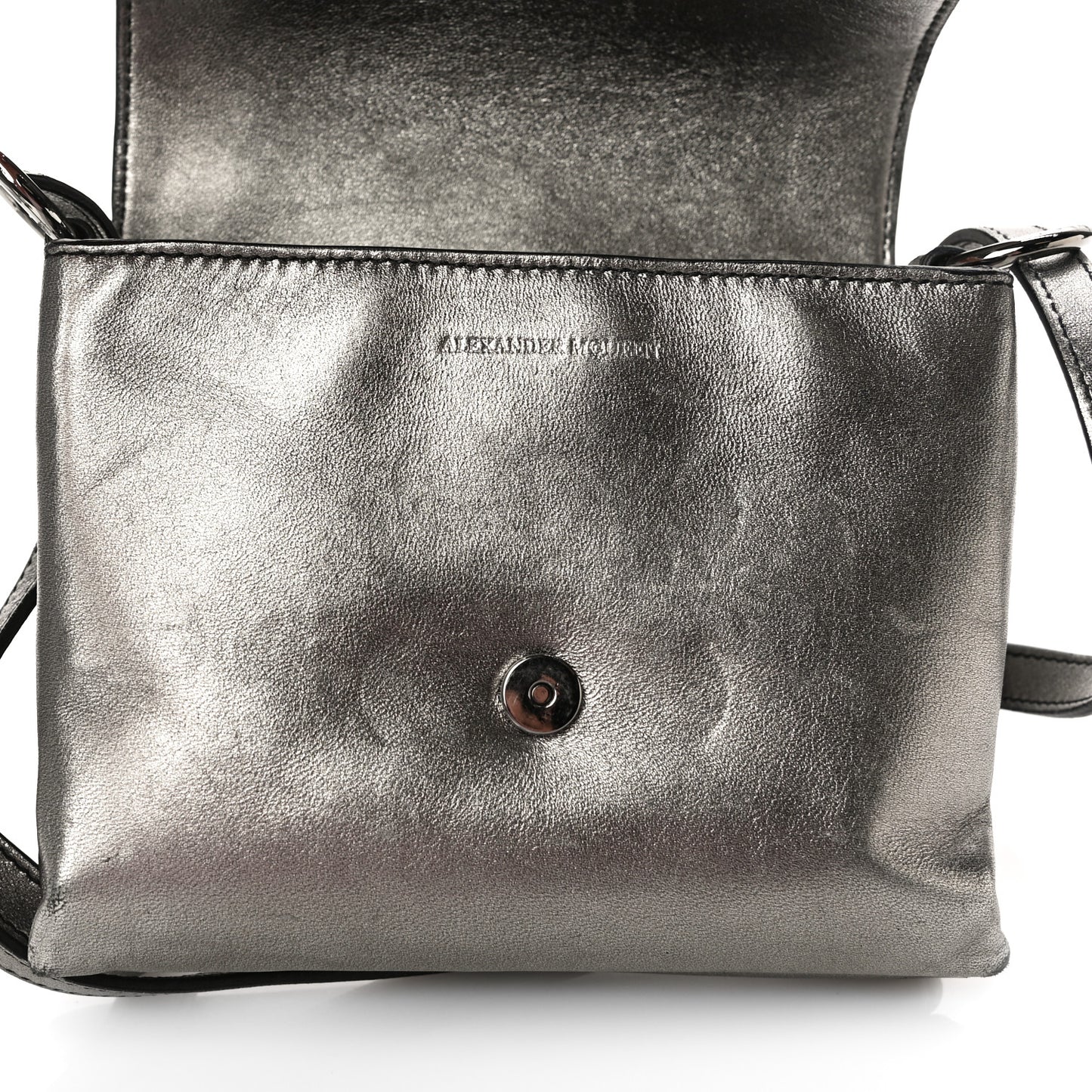 Metallic Small Twin Skull Chain Crossbody Antique Silver