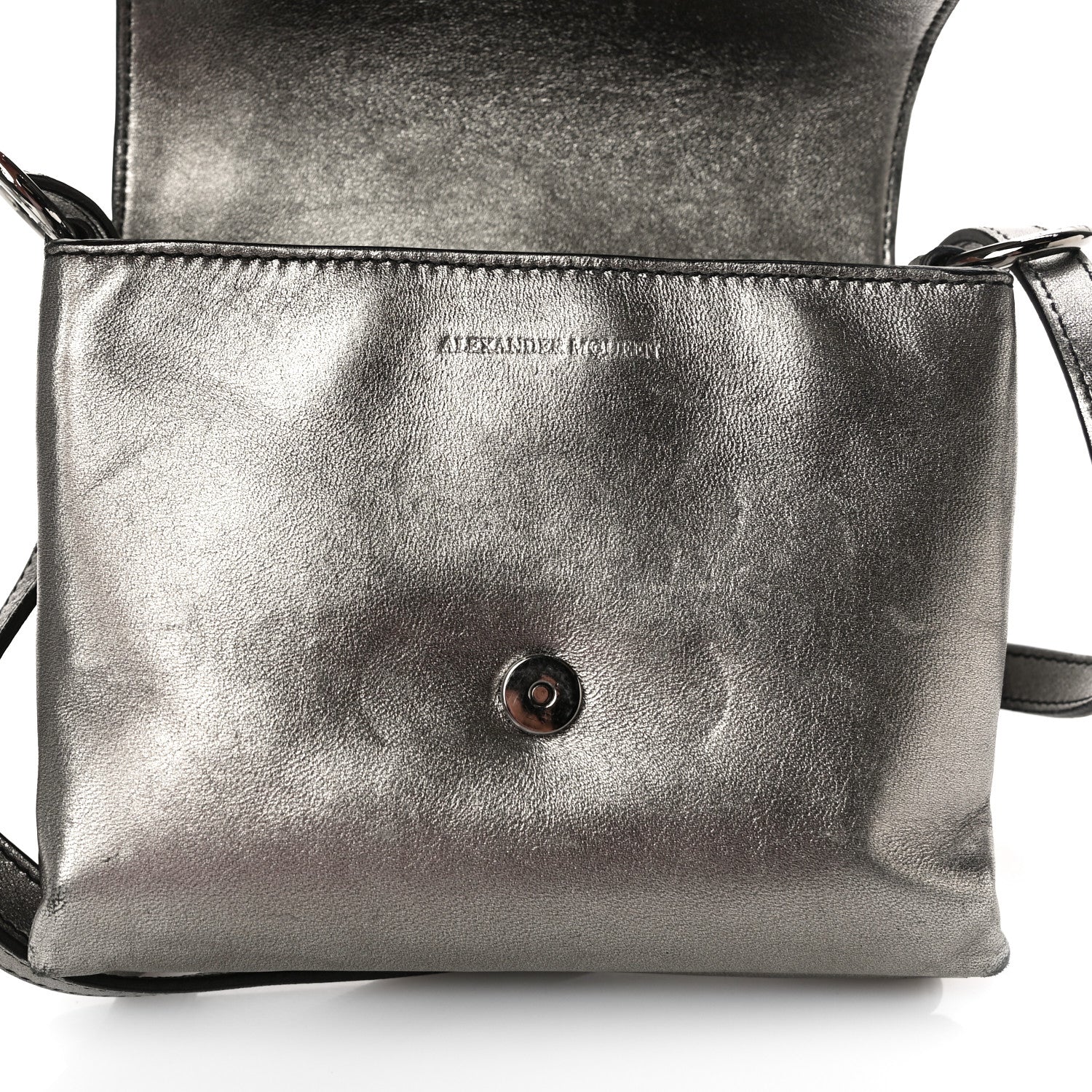 Alexander McQueen Metallic Small Twin Skull Chain Crossbody Antique Silver 16 of 18