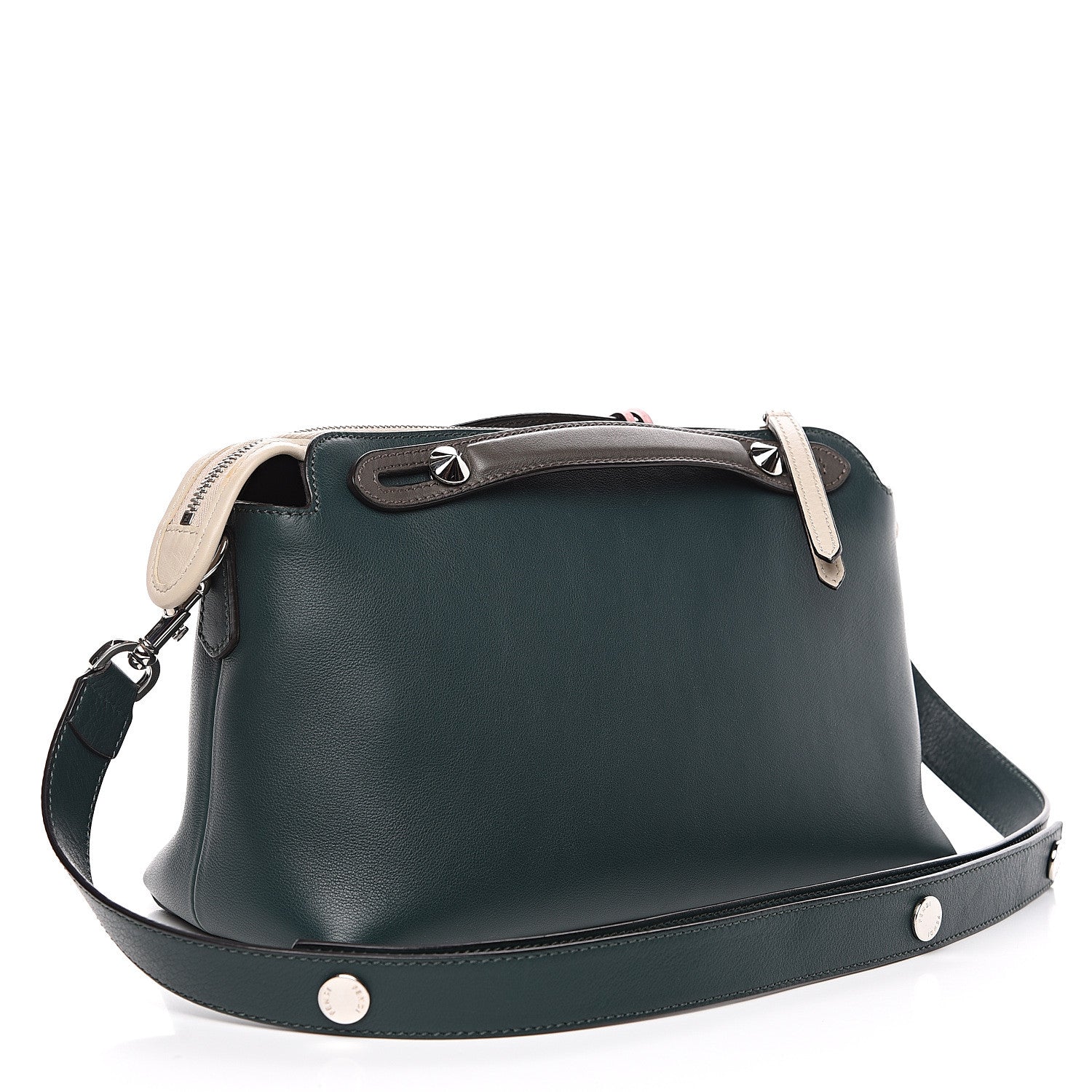 Fendi Vitello Dolce 4 Color Medium By The Way Boston Bag Verde Inglese Multicolor 2 of 11