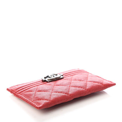 Chanel Caviar Quilted Boy Card Holder Red 4 of 9