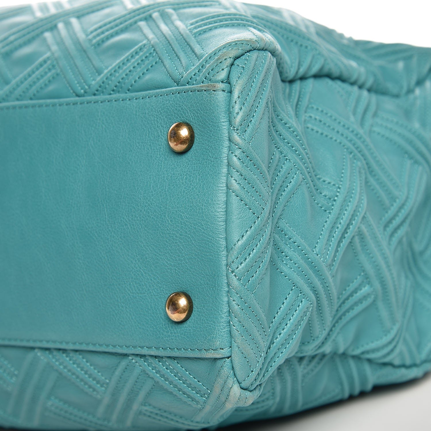 Chanel Calfskin Large Retro Girl Shopping Tote Turquoise 14 of 21
