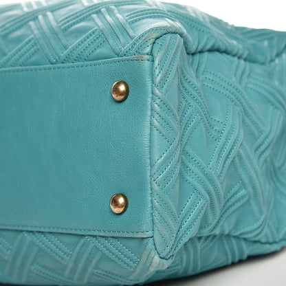 Chanel Calfskin Large Retro Girl Shopping Tote Turquoise 14 of 21