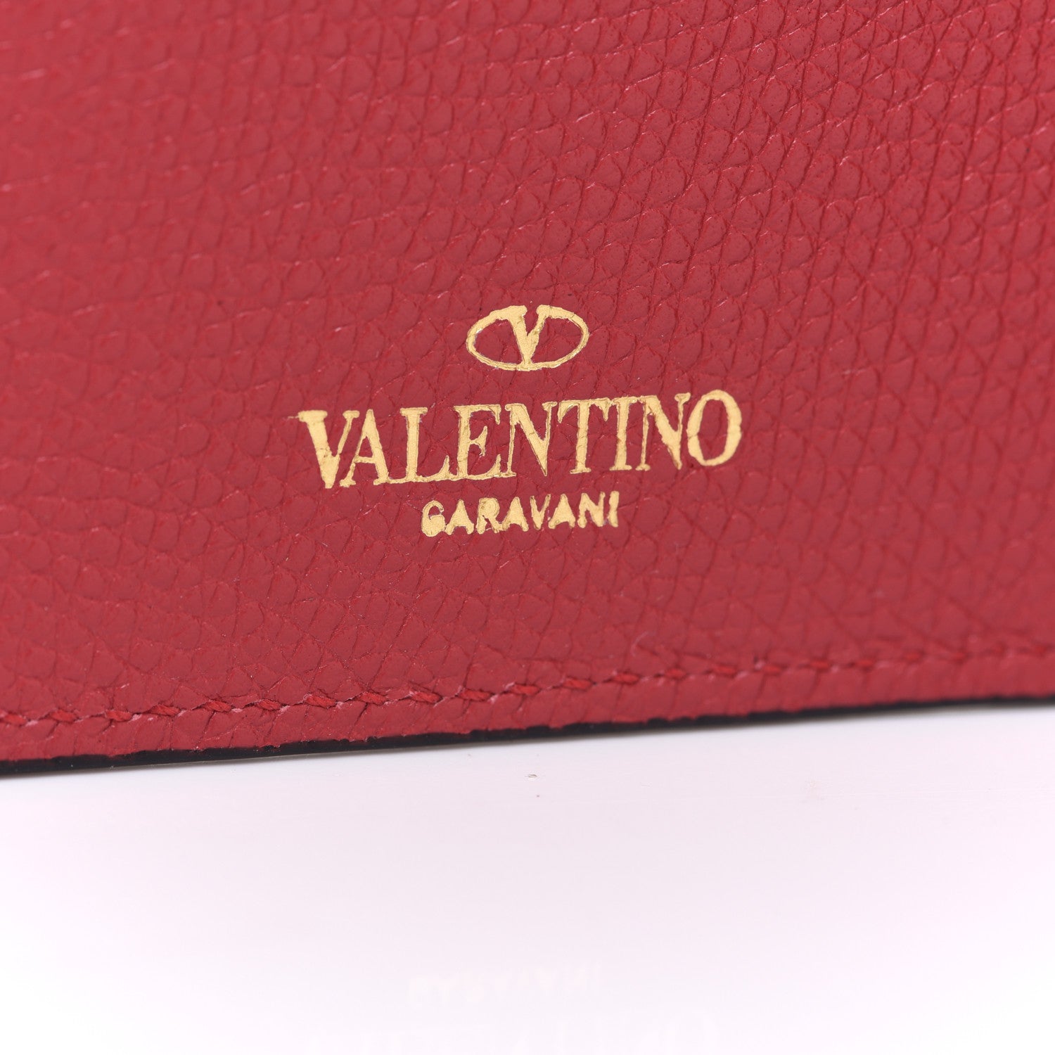Valentino Garavani Grained Calfskin VLogo Coin Case Card Holder Rouge Pur 6 of 6