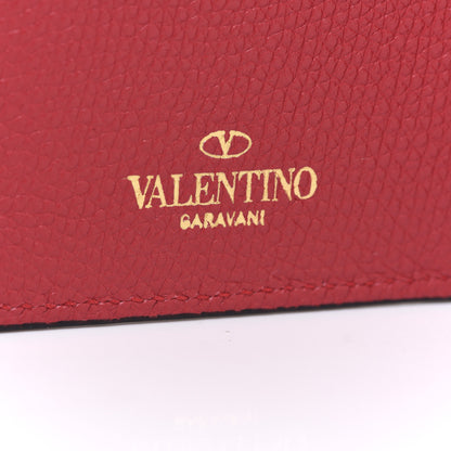 Valentino Garavani Grained Calfskin VLogo Coin Case Card Holder Rouge Pur 6 of 6