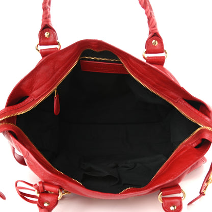 Balenciaga Agneau Giant 12 Gold Hardware City Rouge Lipstick 5 of 9