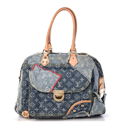 Louis Vuitton Denim Patchwork Bowly Blue 1 of 9