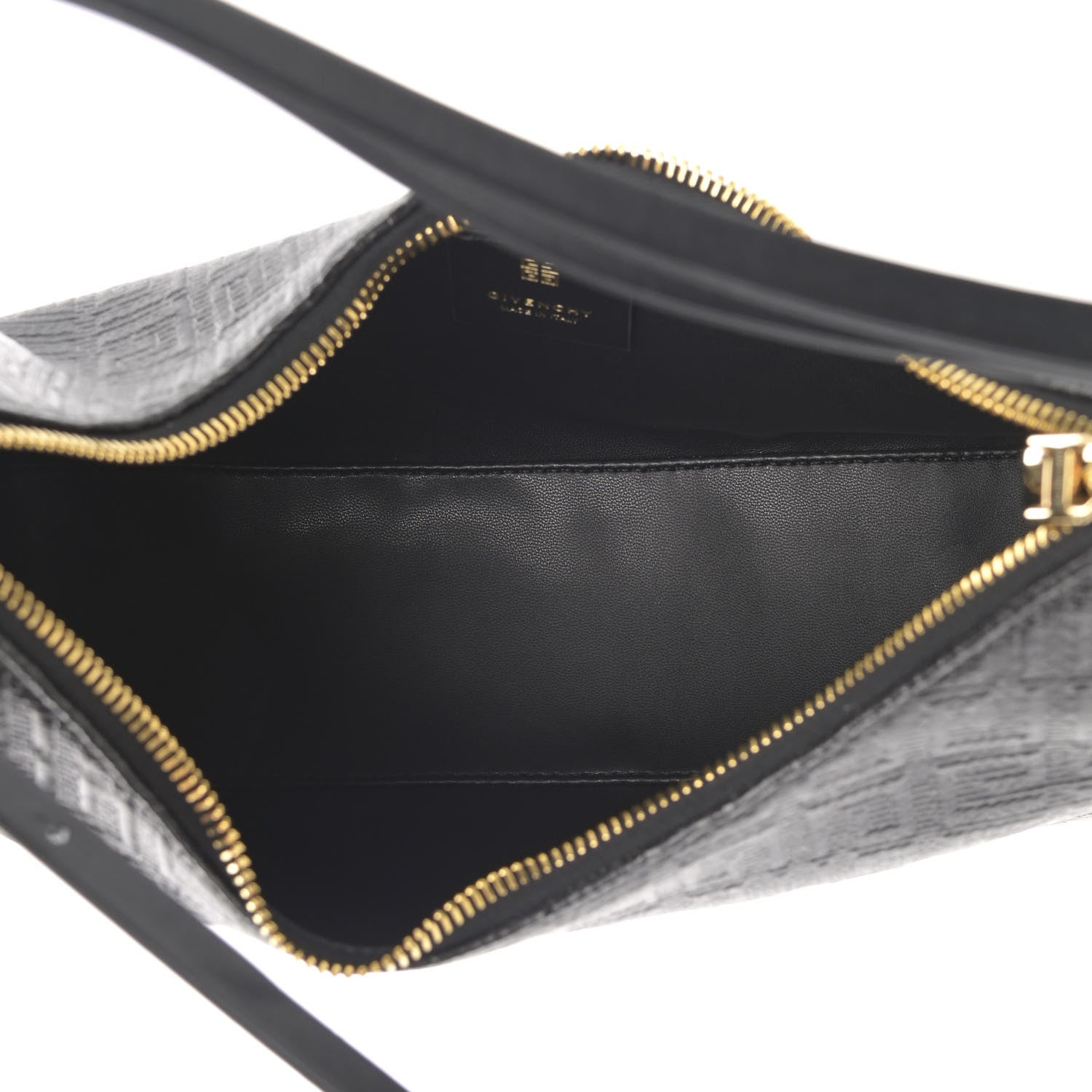 Givenchy Coated Canvas Logo 4G Embossed Small Moon Cut Out Shoulder Bag Black 5 of 10