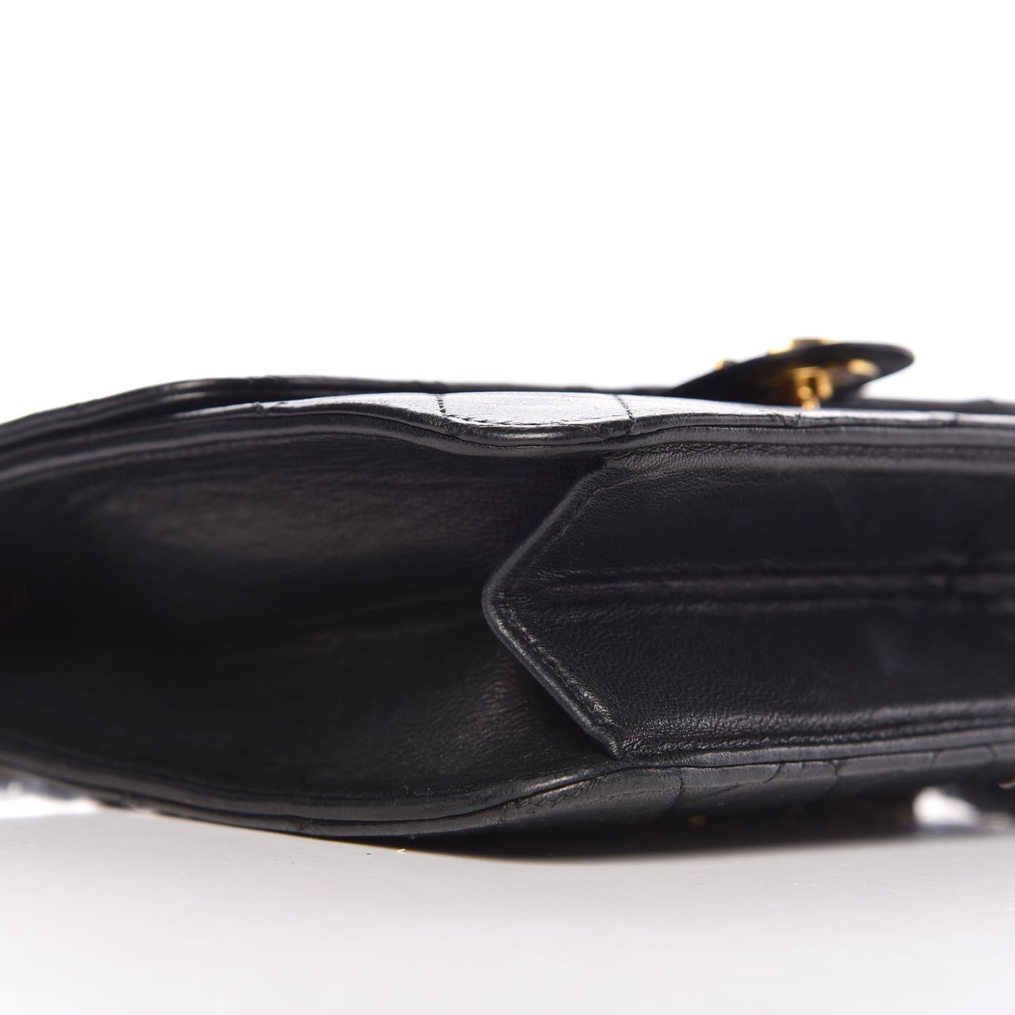 Lambskin Quilted Small Single Flap Black