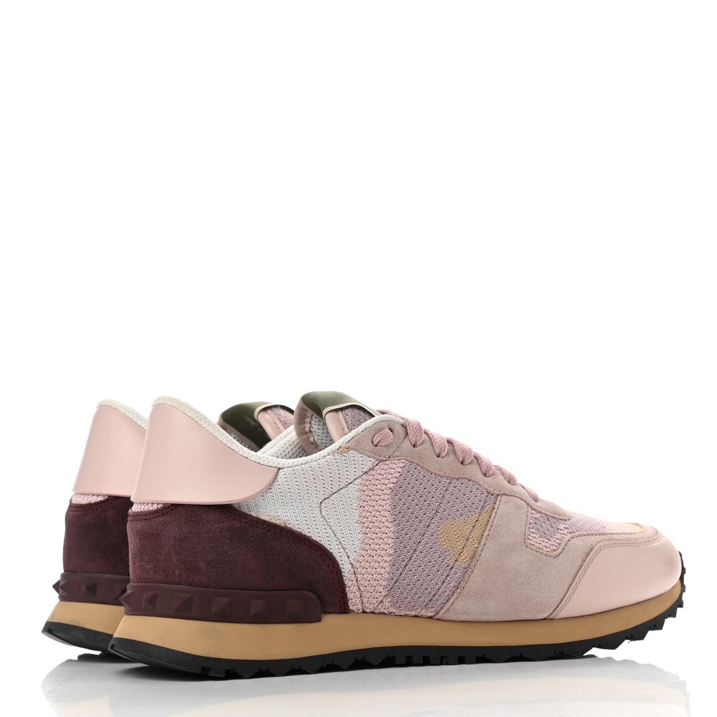 Mesh Suede Camouflage Womens Rockrunner Sneakers 38.5 Multicolor