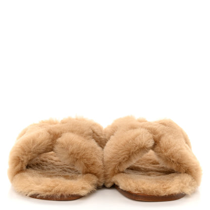 Hermes Woolskin Oran Sandals 39.5 Beige Argile 2 of 8