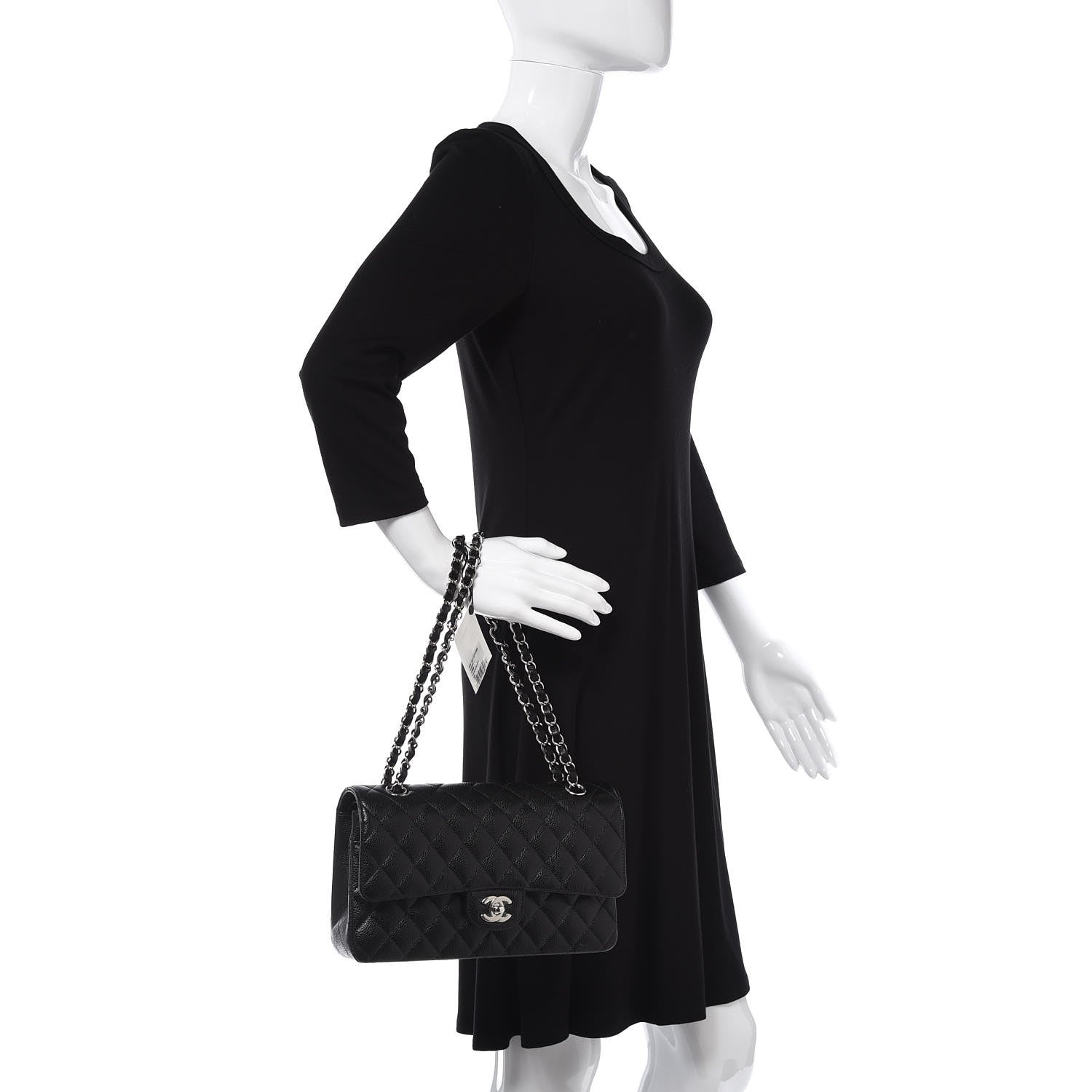 Chanel Caviar Quilted Medium Double Flap Black 2 of 8