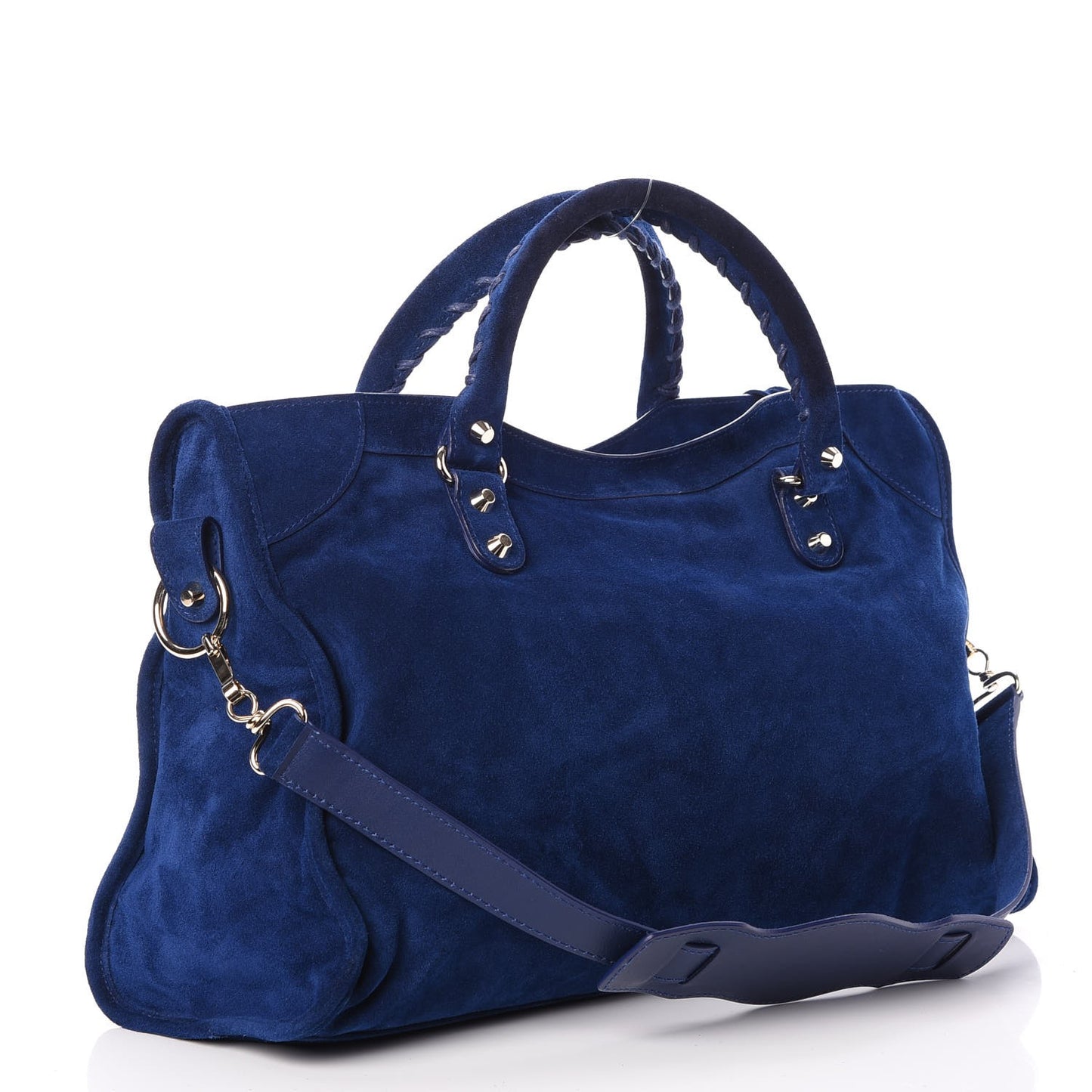 Baby Daim Suede Classic Gold Hardware City Bleu Pacifique