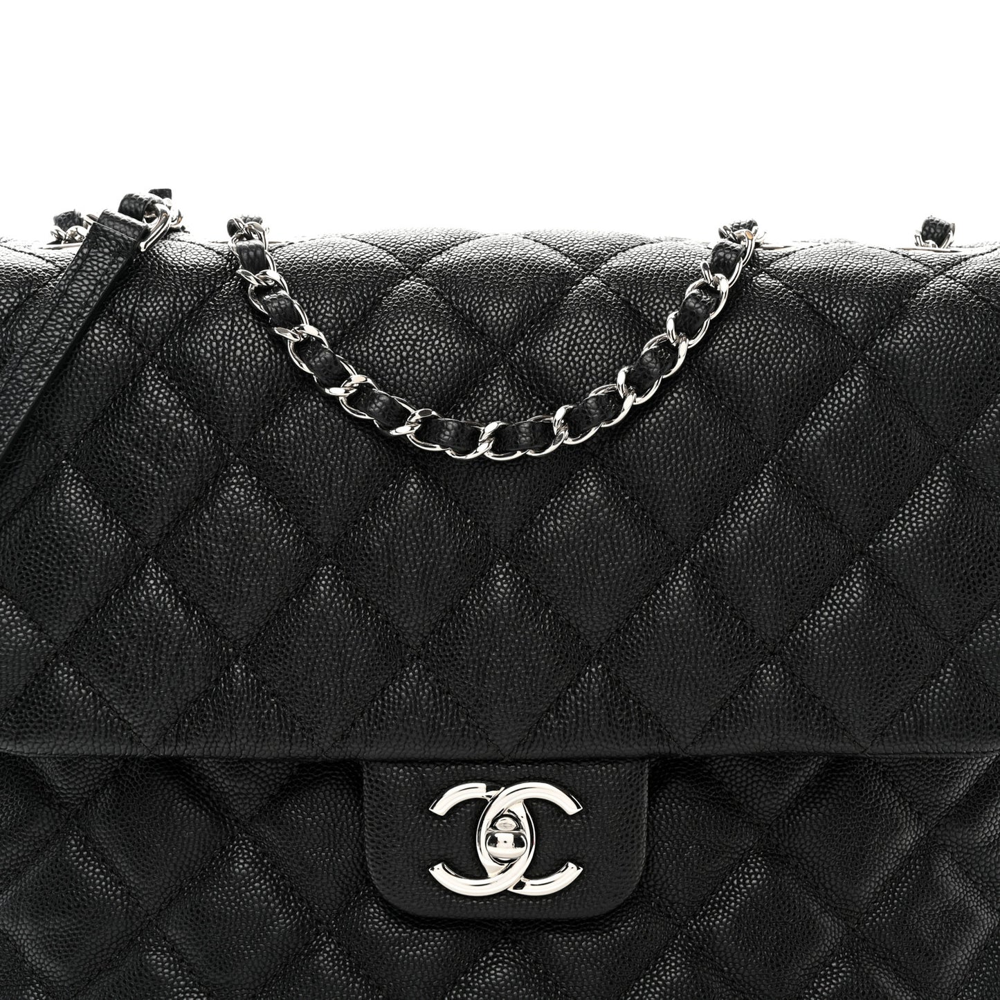 Caviar Quilted Large Urban Companion Flap Black