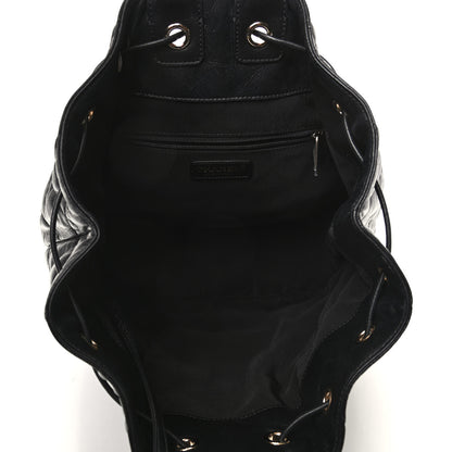 Chanel Lambskin Quilted Drawstring Backpack Black 5 of 9