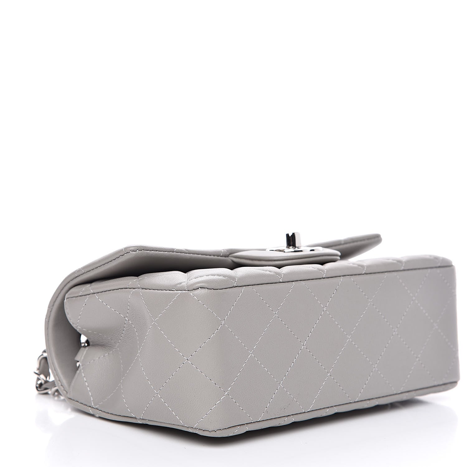 Chanel Lambskin Quilted Mini Rectangular Flap Grey 4 of 10