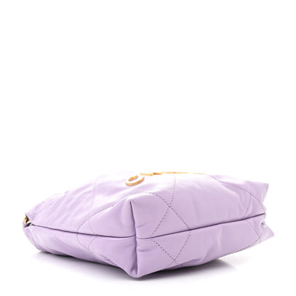 Chanel Shiny Calfskin Quilted Mini Chanel 22 Light Purple 4 of 10