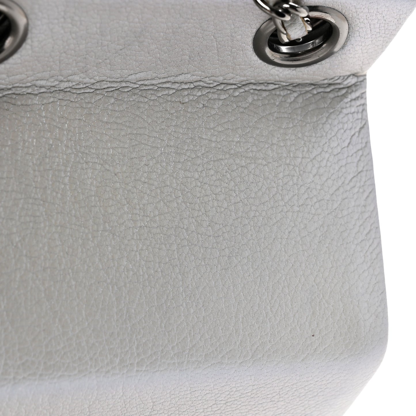 Metallic Goatskin Lait de Coco Milk Carton Bag Silver