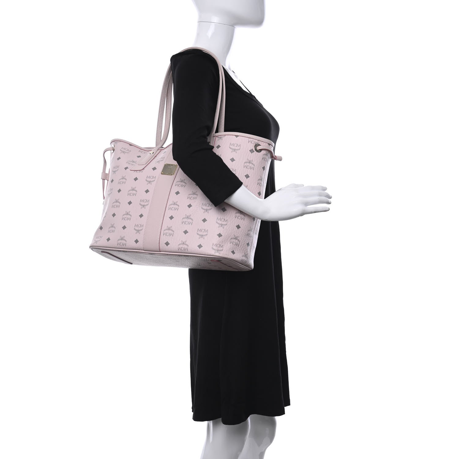 MCM Visetos Medium Liz Reversible Shopper Tote Soft Pink 2 of 13