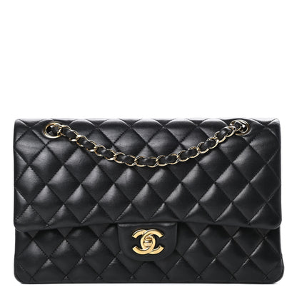Chanel Lambskin Quilted Medium Double Flap Black 1 of 17