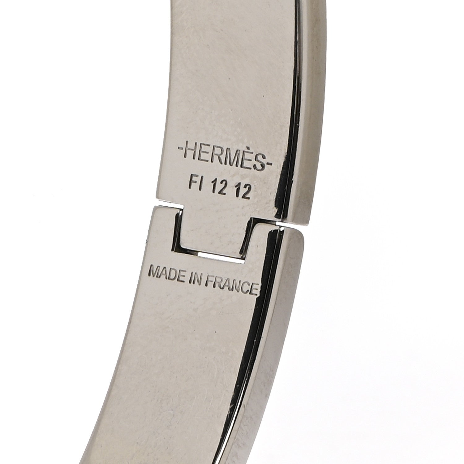 Hermes Matte Enamel Narrow Clic Clac H Bracelet GM Gris Etain