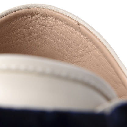 Gucci Calfskin Velvet Womens Bow Ace Sneakers 37.5 White 11 of 14