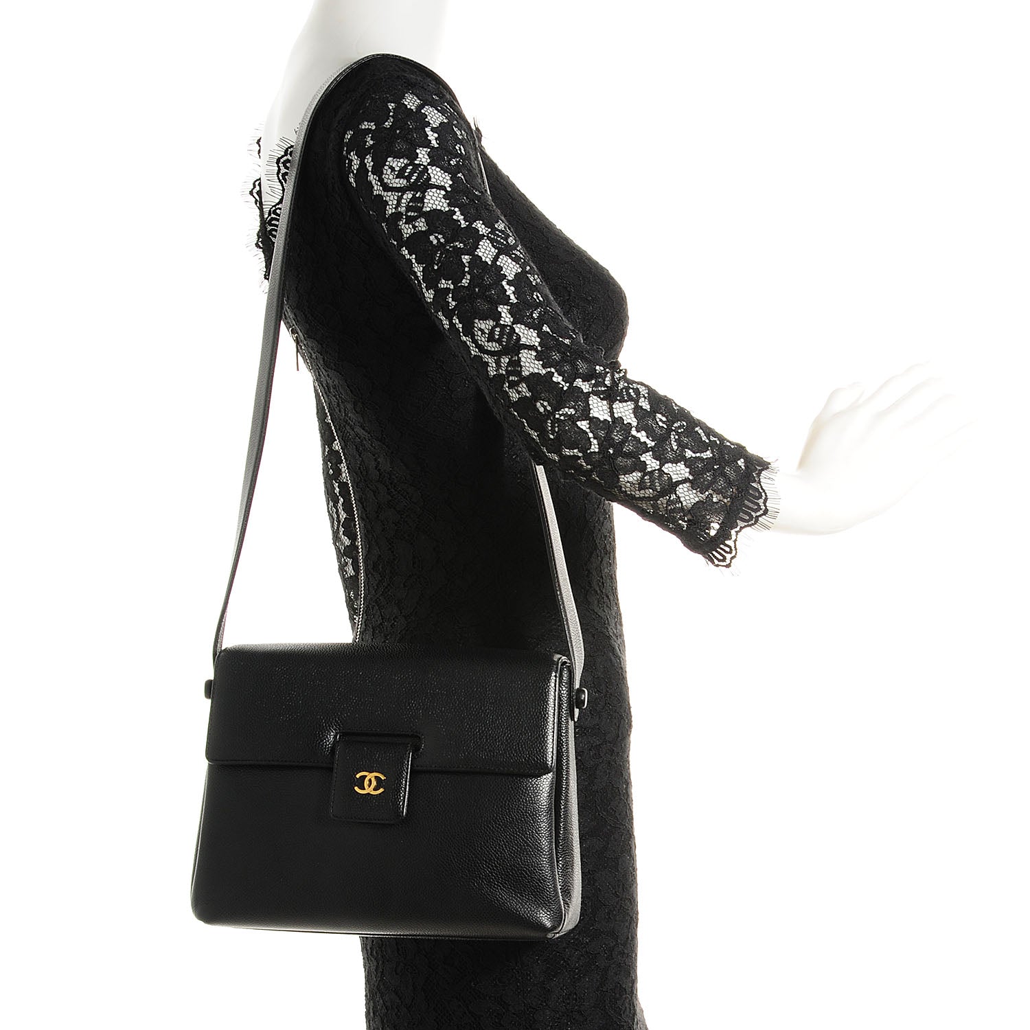 Chanel Caviar Medium Shoulder Bag Black 2 of 11