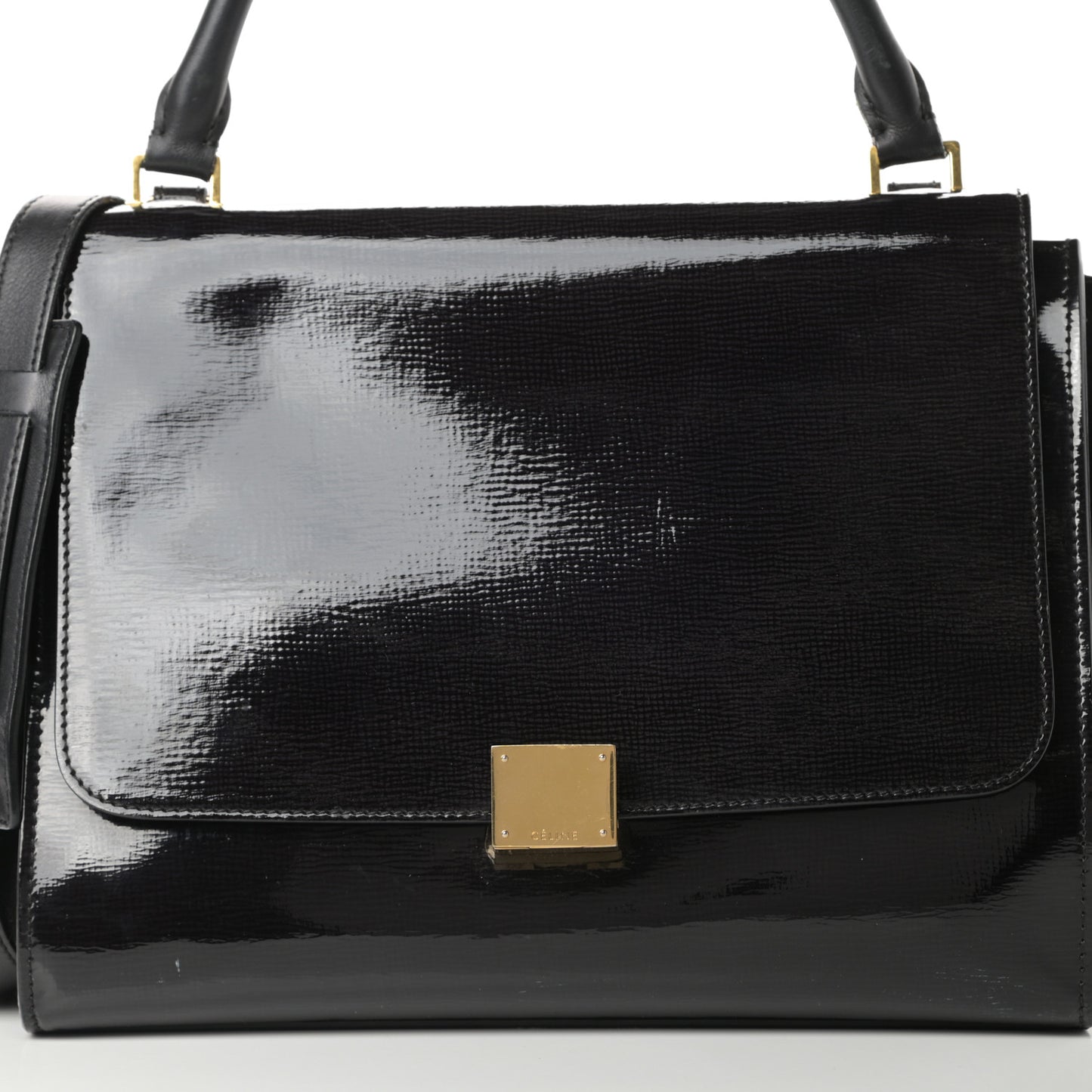 Patent Suede Medium Trapeze Black