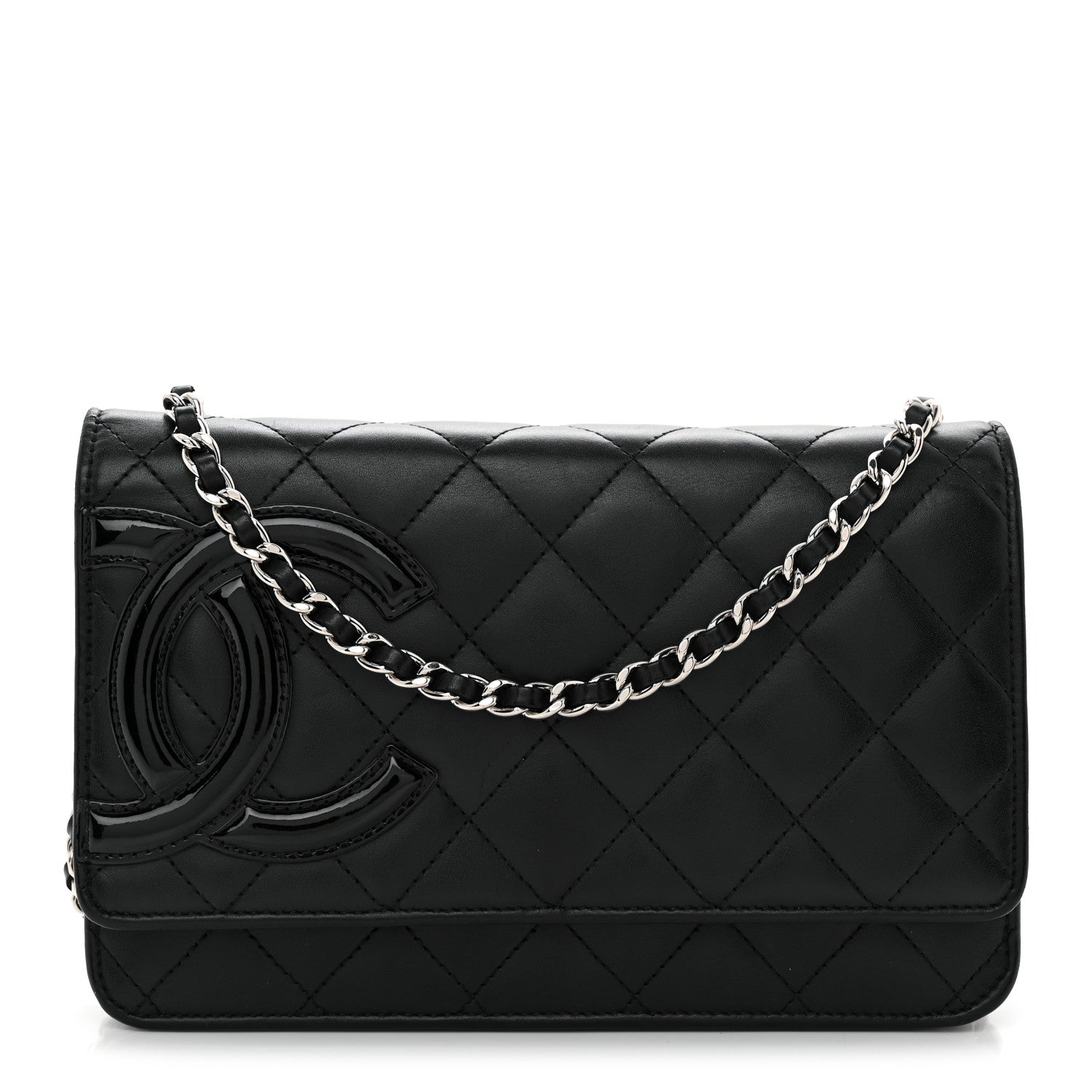 Chanel Calfskin Quilted Cambon Wallet on Chain WOC Black 1 of 15