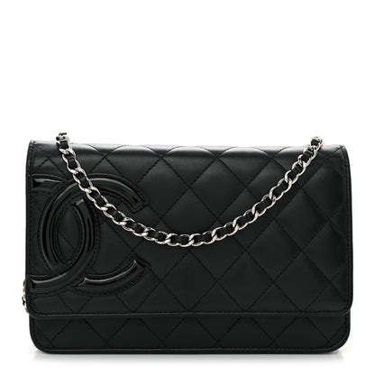 Chanel Calfskin Quilted Cambon Wallet on Chain WOC Black 1 of 15