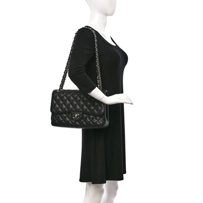 Chanel Caviar Quilted Jumbo Double Flap Black 2 of 17