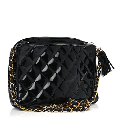 Chanel Patent Quilted Tassel Camera Case Black 2 of 10
