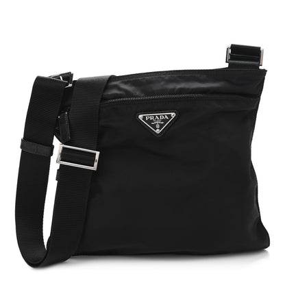 Prada Nylon Vela Flat Messenger Bag Black 1 of 9