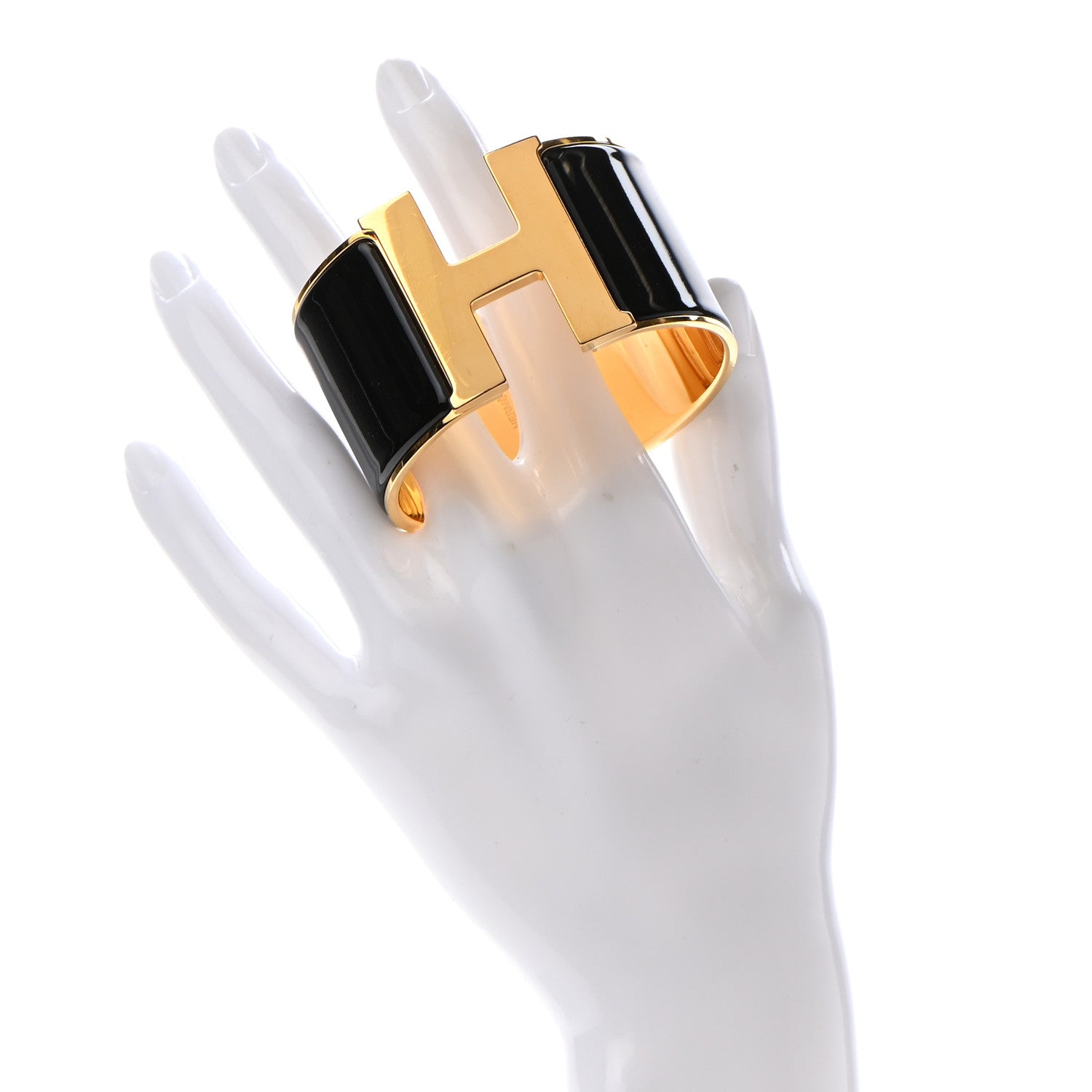 Hermes Enamel Extra Wide Clic Clac H Bracelet PM Black 2 of 5