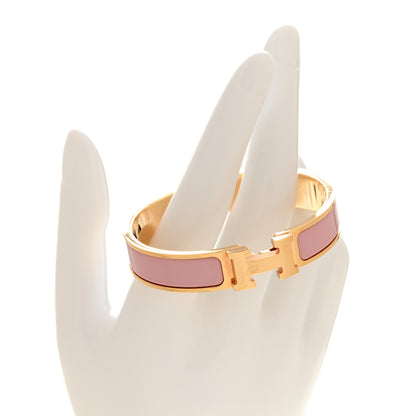Hermes Enamel Narrow Clic Clac H Bracelet PM Rose Nacarat 2 of 5