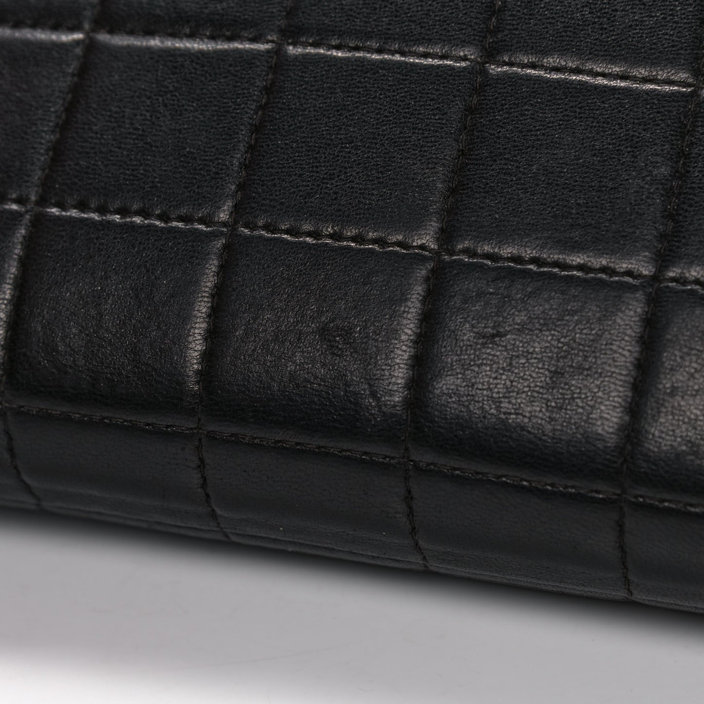 Lambskin Chocolate Bar Flap Black