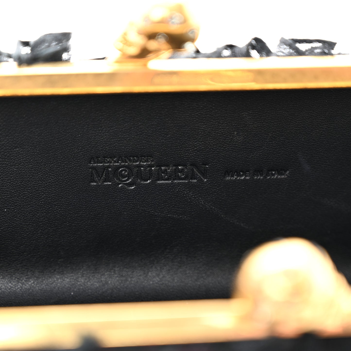 Lace Twin Skull Box Clutch Black Pink