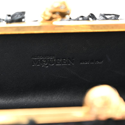 Alexander McQueen Lace Twin Skull Box Clutch Black Pink 3 of 9