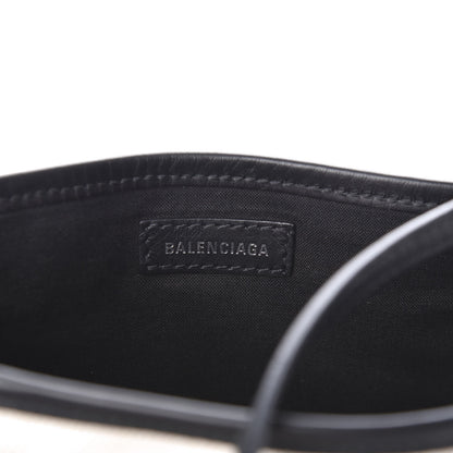 Balenciaga Cotton Canvas Calfskin Navy Cabas XS Natural Black 6 of 8
