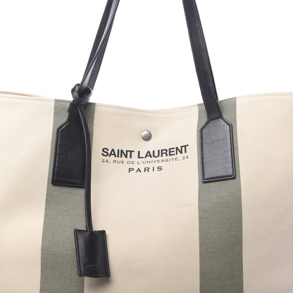 Saint Laurent Canvas Beach Shopping East West Tote Ecru 8 of 10