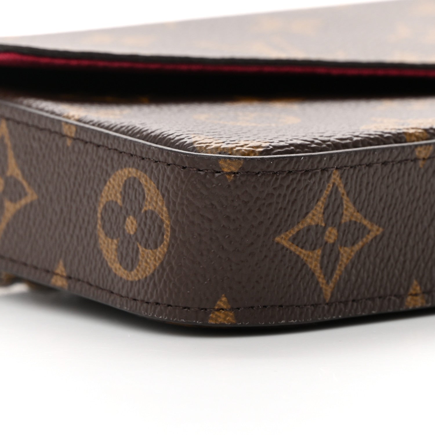 Louis Vuitton Monogram Pochette Felicie Chain Wallet Fuchsia 9 of 14