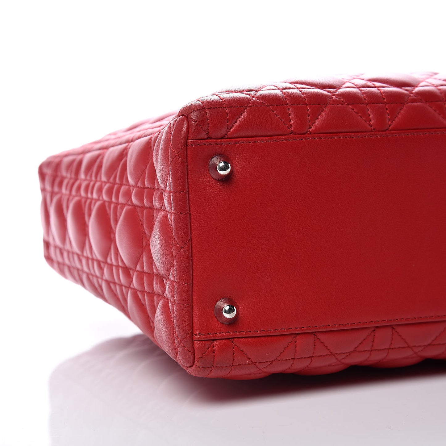 Lambskin Cannage Large Lady Dior Red