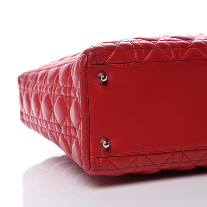 Christian Dior Lambskin Cannage Large Lady Dior Red 5 of 15