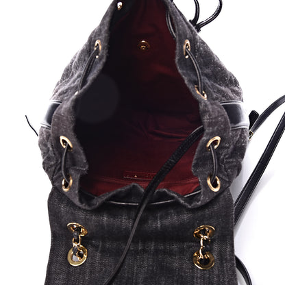 Chanel Denim Calfskin Quilted Backpack Dark Grey Black 7 of 11