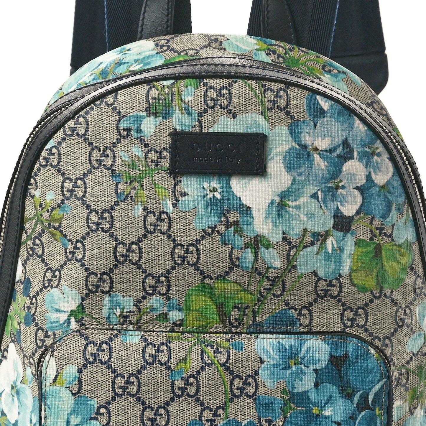GG Supreme Monogram Blooms Small Day Backpack Blue